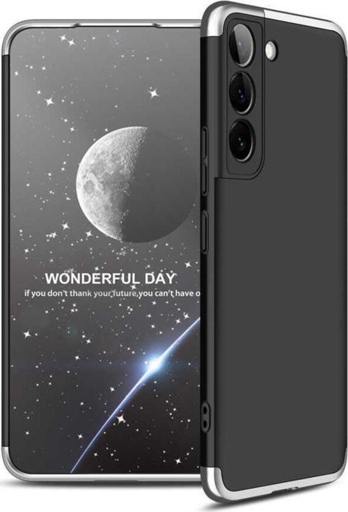 Galaxy S22 Plus Ile Uyumlu Kılıf 3 Parça 360 Soft Hard Koruma Siyah-kırmızı