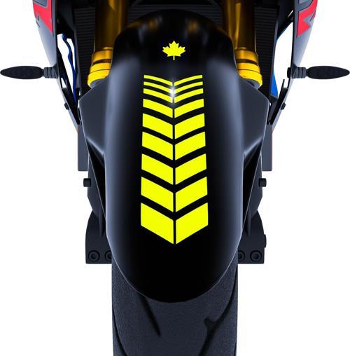 2 Adet Sport Motosiklet Çamurluk Floresan Sarı Kask Sticker Çınar Extreme 