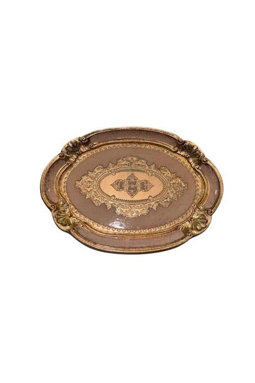 Ması Ms62 Oval Kahve Tepsi 30*22 Ivory