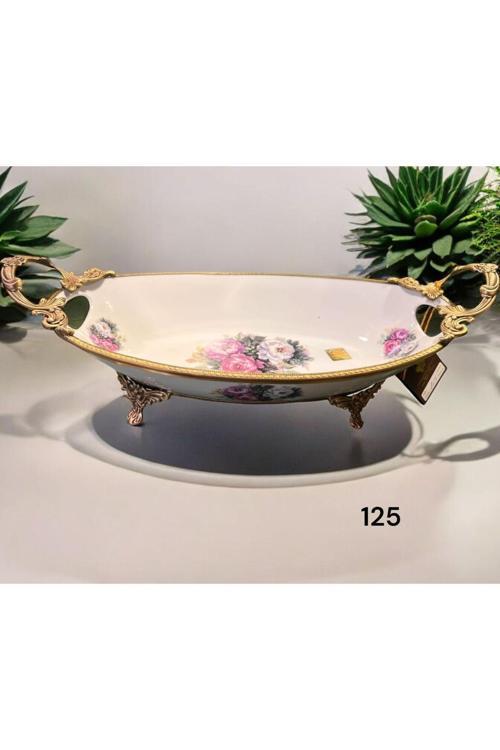 Antique Oval Sunum Tabak 24*20*15 Cm