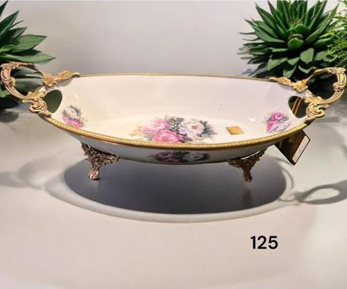 Antique Oval Sunum Tabak 24*20*15 Cm