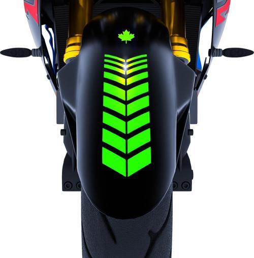2 Adet Sport Motosiklet Çamurluk Floresan Yeşil Kask Sticker Çınar Extreme 