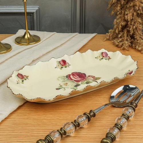 Rose Oval Sunum Tabak 31 Cm