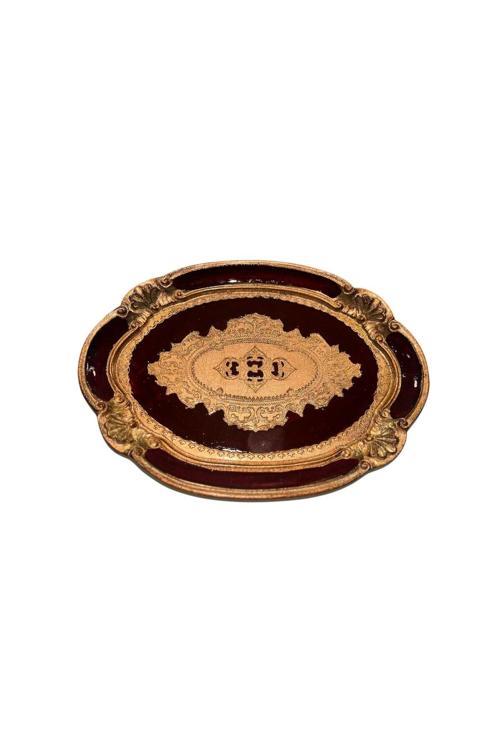 Ması Ms64 Oval Kahve Tepsi 30*22 Bordeaux