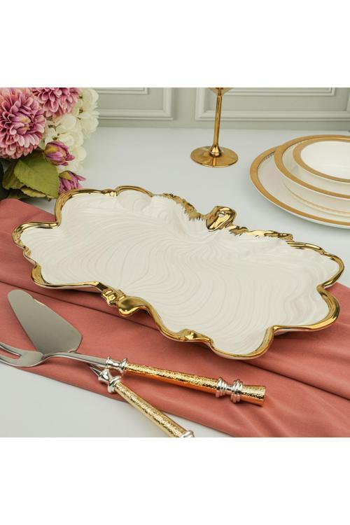 Albero Gold Sunum Tabak 39*27*4 Cm