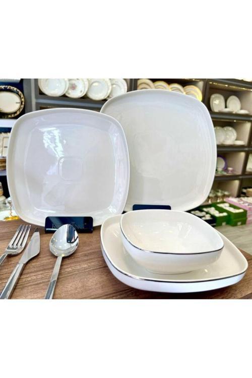Ellıe Sılver Lıne 24 Parça 6 Kişilik Yemek Takımı
