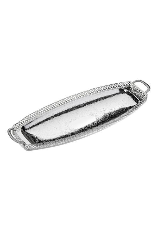Queen Anne Qa 23 Kulplu Tepsi Gümüş 44*15 Cm