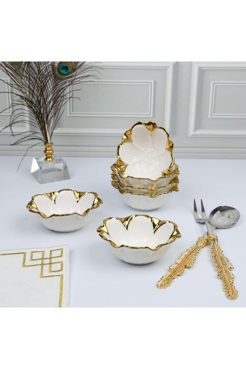 Flora Gold 6'Lı Oval Çerezlik
