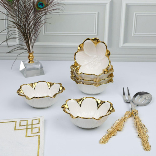 Flora Gold 6'Lı Oval Çerezlik