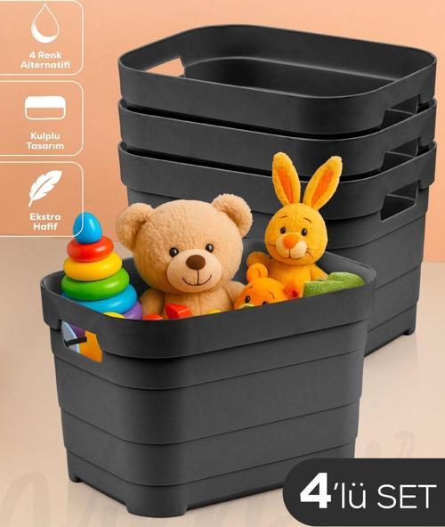 4'lü 5 Litre Saklama Kutusu Antrasit