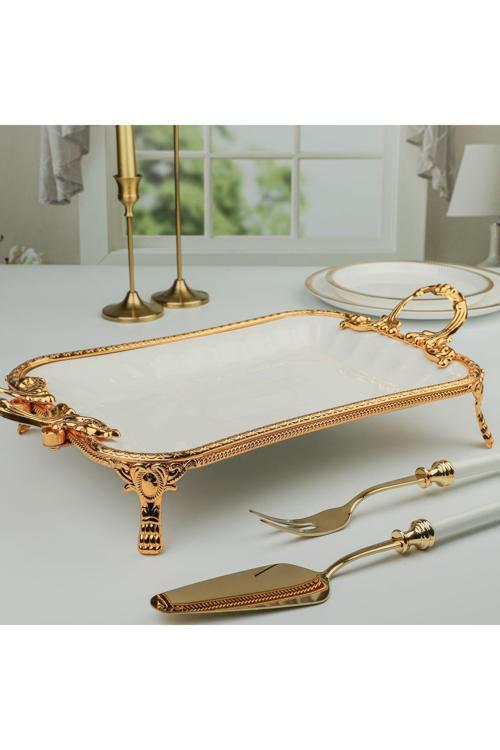 Royking Elegance Dikd.Sunum Tabak Gold 43 Cm