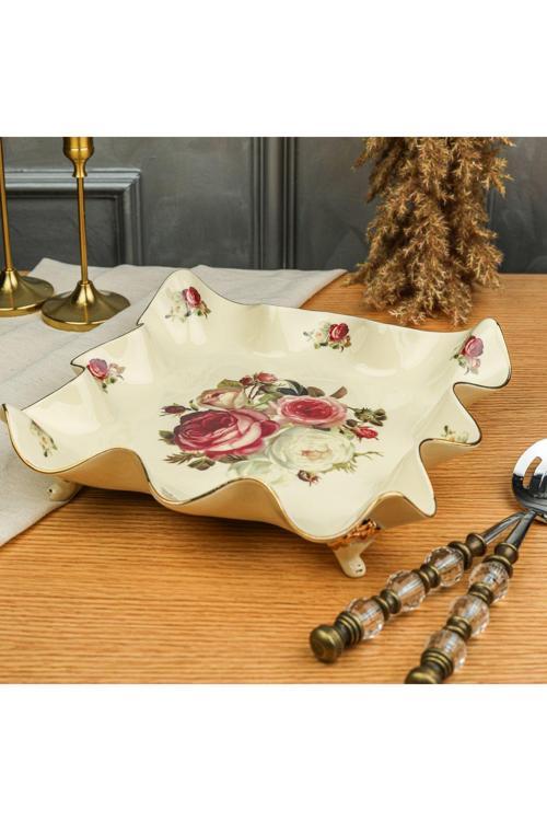 Rose 28 Cm Ayaklı Sunum Tabak