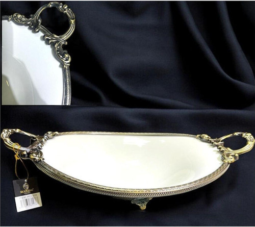 Elegance Oval Sunum Tabak Antık 44 Cm