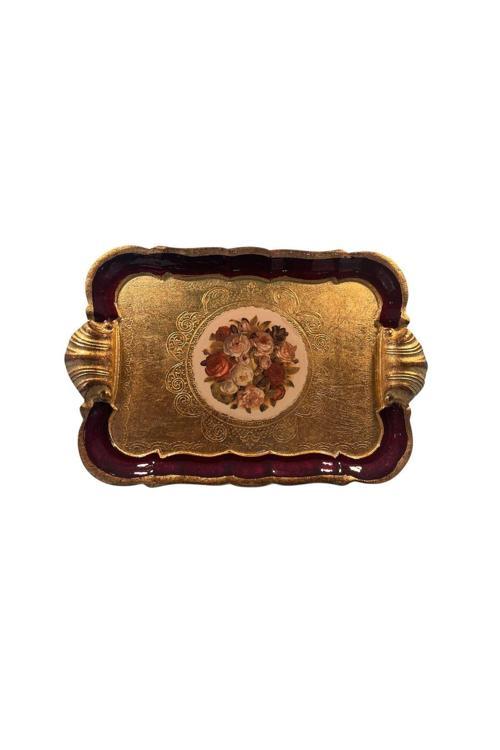 Ması Ms46 Dikd.İstridye Kulp Kahve Tepsi 28*19 Bordeaux
