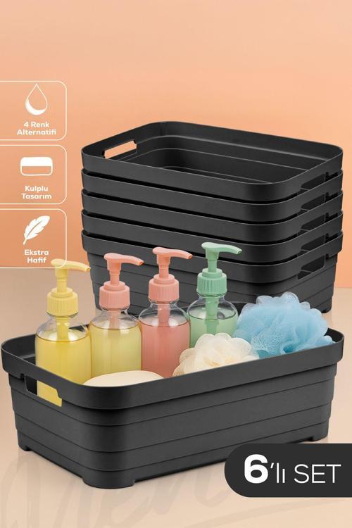 6'lı 8,2 Litre Saklama Kutusu Antrasit