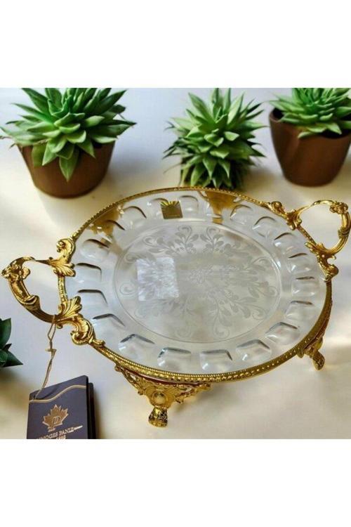 Royking Ayaklı Yuvarlak Sunum Tabağı 29X23X5Cm Crg127-1