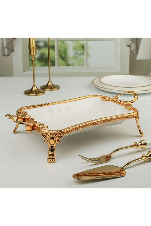 Royking Elegance Dikd.Sunum Tabak Gold 36 Cm