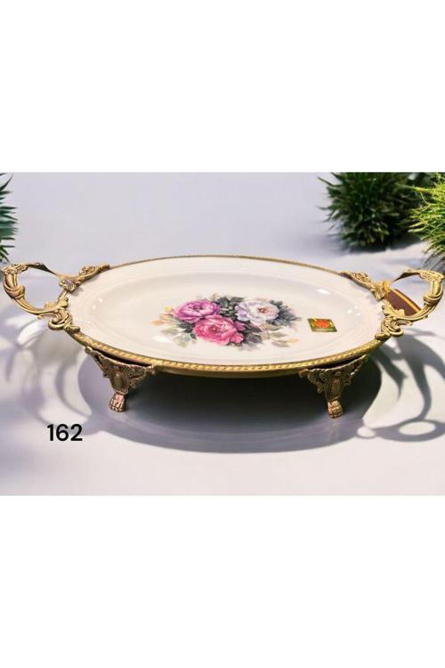 Antique Oval Sunum Tabak 32*18*6 Cm