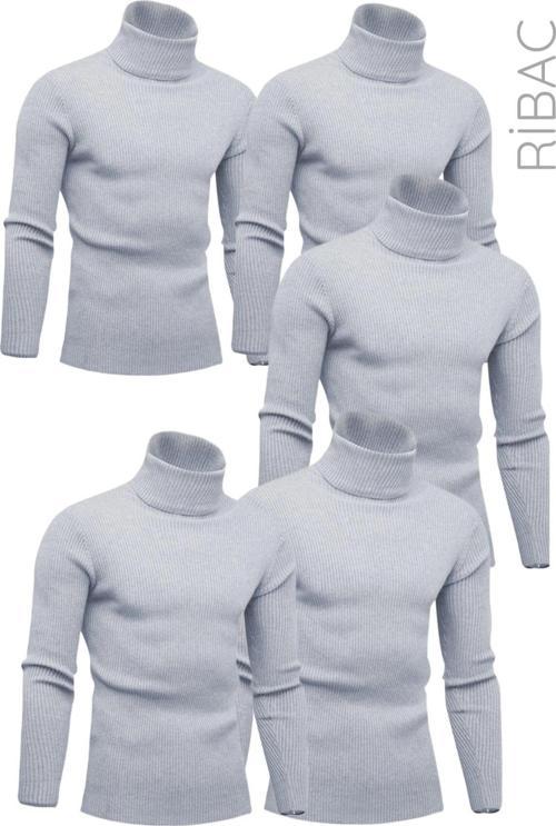 5'Li Unisex Likralı Boğazlı Kazak