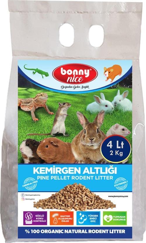  Bonny Nice Doğal Çam Pelet Tavşan Kafes Altlığı 2 Kg 4 Lt