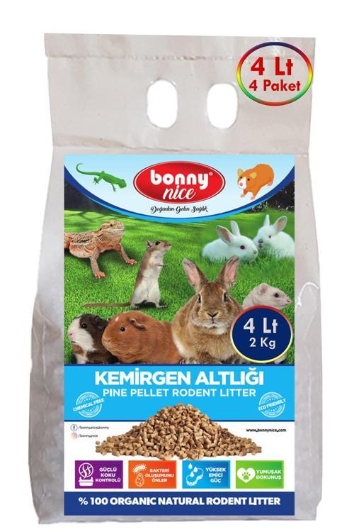  Bonny Nice Doğal Çam Pelet Hamster Kafes Altlığı 2 Kg 4 Lt (4 Adet)