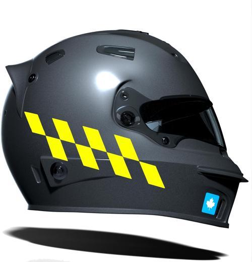 Floresan Sarı Damalı Kask Motosiklet Sticker Takımı Çınar Extreme 