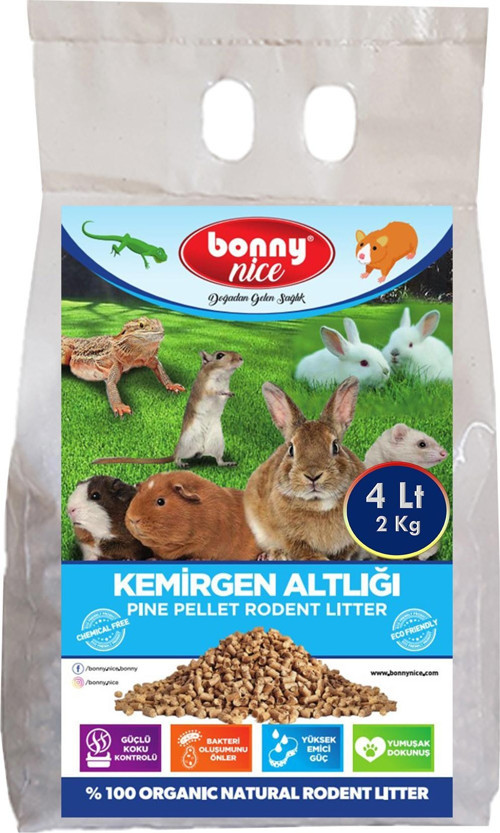 Doğal Çam Pelet Hamster Kafes Altlığı 2 Kg 4 Lt