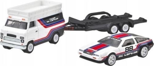 Nessiworld Car Culture Team Transport DMC DeLorean & HW Rally Hauler Diecast Car