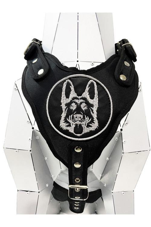 Siyah K9 Alman Kurdu Köpek Göğüs Tasması Göğüslük Tasma