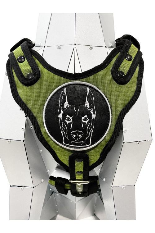 Haki Doberman Köpek Göğüs Tasması Göğüslük Tasma