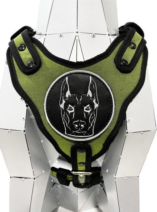 Haki Doberman Köpek Göğüs Tasması Göğüslük Tasma