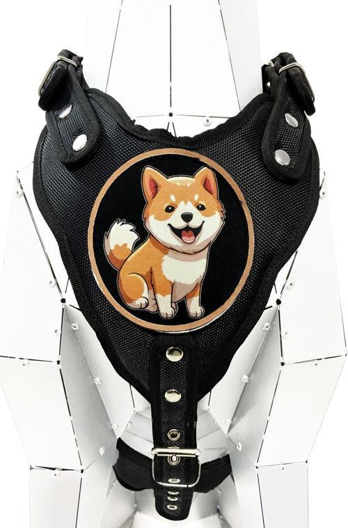 Siyah Shiba Inu Köpek Göğüs Tasması Bel Tasması Premium
