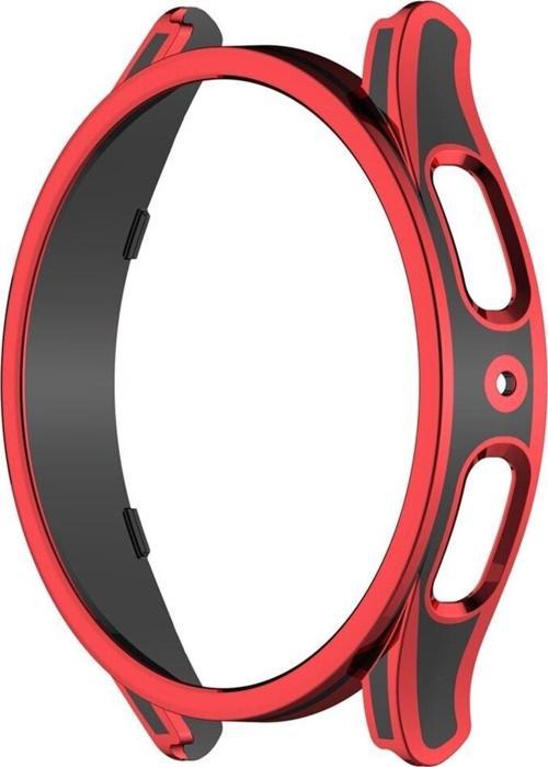 Galaxy Watch 4 Ile Uyumlu 44mm Sert Pc Kasa Koruma Watch 4 Ile Uyumlu Gard Çerçeve Red-black