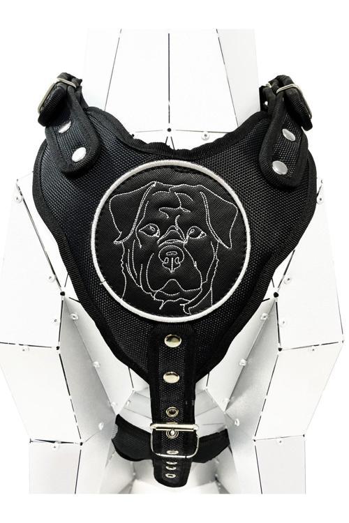 Siyah Rottweiler Köpek Göğüs Tasması Göğüslük Tasma