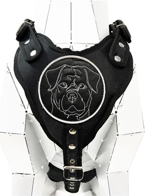 Siyah Rottweiler Köpek Göğüs Tasması Göğüslük Tasma