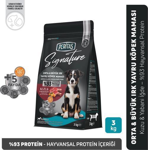 Signature Kuzulu Orta ve Büyük Irk Yavru Köpek Maması 3 Kg