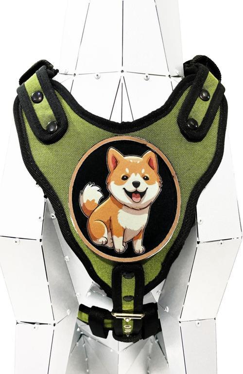 Haki Shiba Inu Köpek Göğüs Tasması Bel Tasması Premium