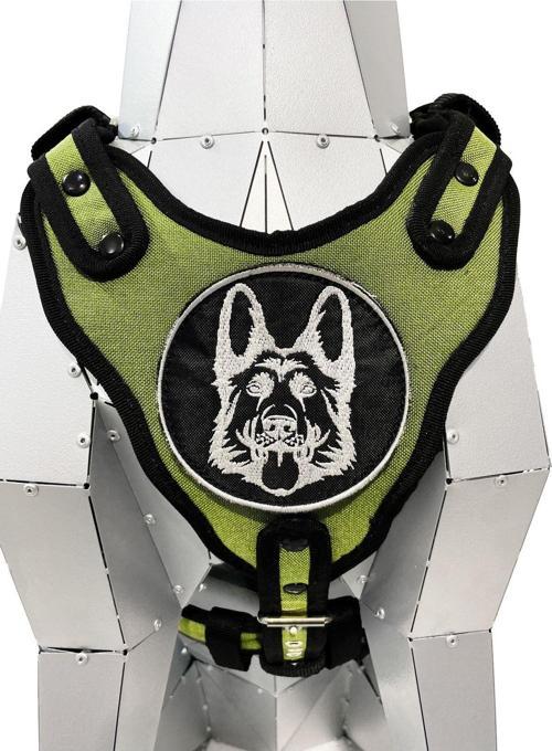 Haki K9 Alman Kurdu Köpek Göğüs Tasması Göğüslük Tasma