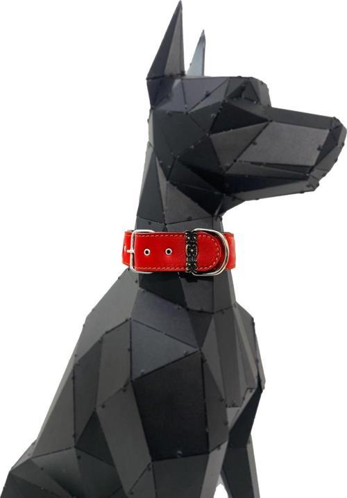 Kırmızı Yumuşak Dokulu Köpek Tasması Köpek Boyunluk