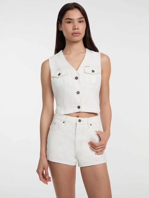Jeans GJ DENIM VEST Kadın Beyaz Yelek W5GN74D5M62-GJWI