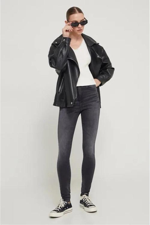 SYLVIA HGH SSKN AH1288 Kadın Siyah Jeans DW0DW175931BZ