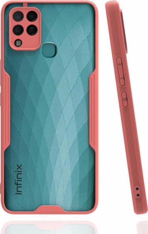 Infinix Hot 10t Ile Uyumlu Kılıf Renkli Kenar Perfe Tpu Silikon Pembe