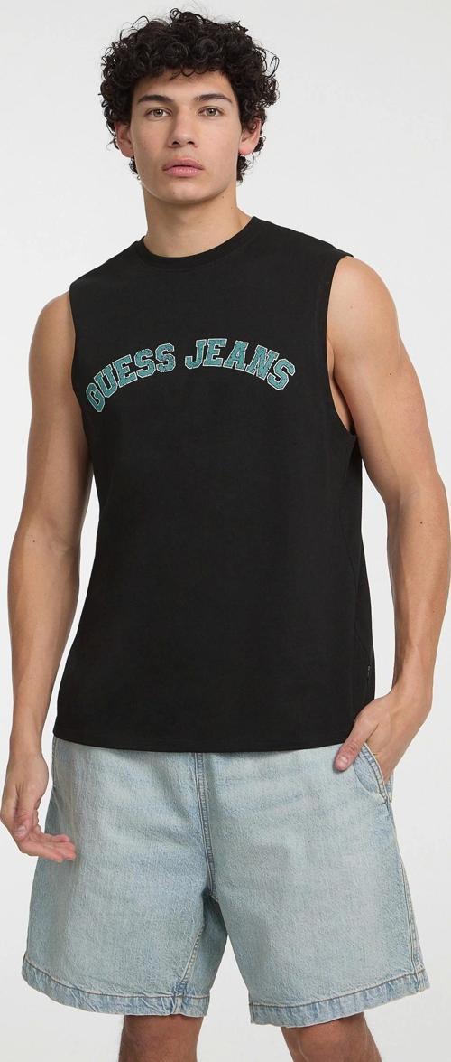 Jeans GJ MUSCLE COLLEGIATE TANK Erkek Siyah T-shirt M5GP31K8HM0-JBLK