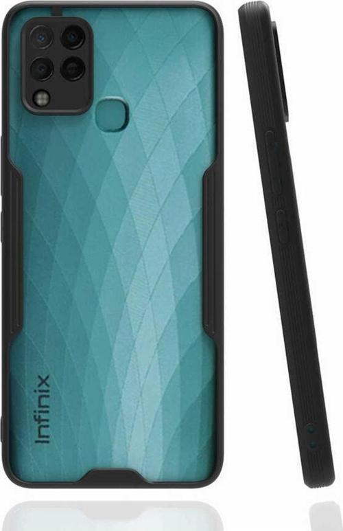 Infinix Hot 10t Ile Uyumlu Kılıf Renkli Kenar Perfe Tpu Silikon Siyah