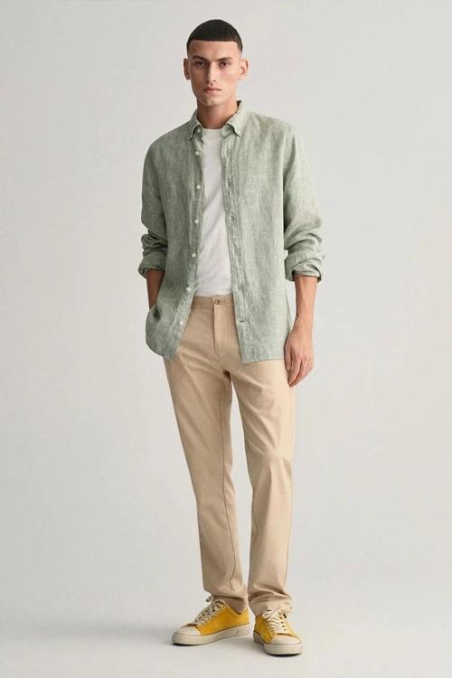 Erkek Bej Pantolon Slim Fit