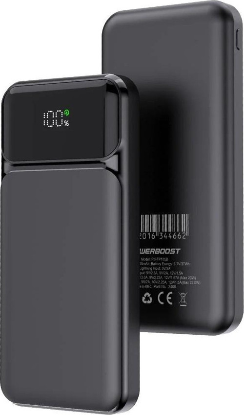 PowerBoost NIGHT 105B 10000mAh 22.5W LCD Siyah Taşınabilir Şarj Cihazı Powerbank