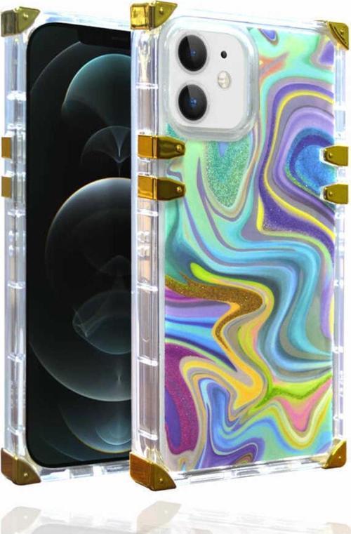 Iphone 11 Ile Uyumlu Kılıf Desenli Ebruli Dalga Desenli Mesmerizing Kılıf Mavi