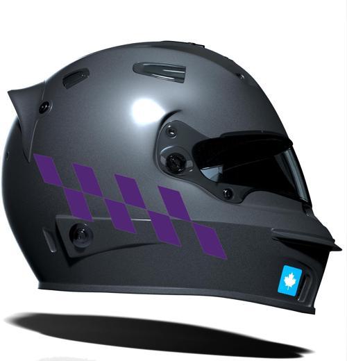 Patlıcan Moru Damalı Kask Motosiklet Sticker Takımı Çınar Extreme 