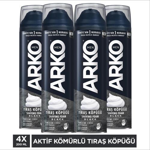 Men Temizleme Etkili Aktif Kömürlü Tıraş Köpüğü Black 4x200 Ml