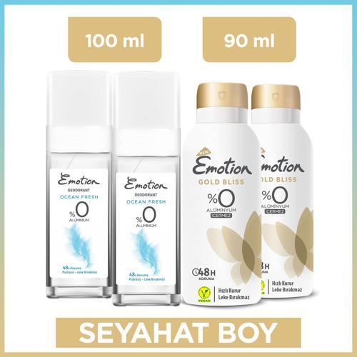 Gold Bliss Deodorant 2x90Ml & Ocean Fresh Pump Sprey Deodorant 2x100 Ml Seyahat Seti